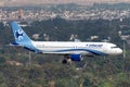 InterJet Airbus A320 airliner aircraft on approach to land at McCarran International Airport in Las Vegas Royalty Free Stock Photo