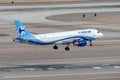 InterJet Airbus A320 airliner aircraft on approach to land at McCarran International Airport in Las Vegas Royalty Free Stock Photo