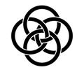 Interlace, interconnected, intersecting circles, rings abstract symbolic shape, icon