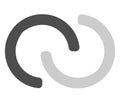 Interlace, interconnected, intersecting circles, rings abstract symbolic shape, icon