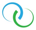 Interlace, interconnected, intersecting circles, rings abstract symbolic shape, icon