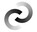 Interlace, interconnected, intersecting circles, rings abstract symbolic shape, icon