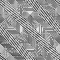 Interlace, interlocking lines. Curve, flex intersecting lines grid, mesh. Interweaved waving, zig-zag lines. Combined, merging Royalty Free Stock Photo