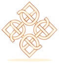 Interlaced Celtic knotwork cross ornament vector graphic symbol Royalty Free Stock Photo
