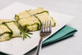 Interlaced courgettes or zucchini slices Royalty Free Stock Photo