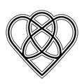 Interlaced knot heart symbol design.