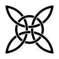 Celtic quad knot with interlaced circle, Celtic form of a cross