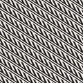 Interlacing Parallel Stripes. Vector Seamless Monochrome Pattern.