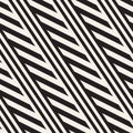 Interlacing Parallel Stripes. Vector Seamless Monochrome Pattern.