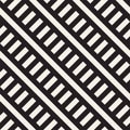 Interlacing Parallel Stripes. Vector Seamless Monochrome Pattern.