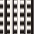 Interlacing Parallel Stripes. Vector Seamless Monochrome Pattern.