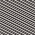 Interlacing Parallel Stripes. Vector Seamless Monochrome Pattern.