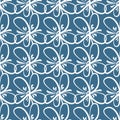 Interlacing silhouettes abstract flowers. Seamless pattern.