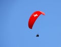 INTERLAKEN, AUGUST 02, 2022 - Tourists paragliding in Interlaken, Bernese Oberland, Switzerland