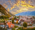 Interlaken, Switzerland at Unterseen at Dawn