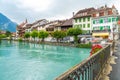 Interlaken town with Thunersee river, Switzerland Royalty Free Stock Photo