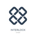 interlock icon in trendy design style. interlock icon isolated on white background. interlock vector icon simple and modern flat Royalty Free Stock Photo