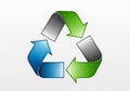 Interlock to form a continuous triangular loop, representing the recycling Royalty Free Stock Photo