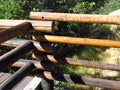 Interlocked Logs of Wooden Fence in Colorado
