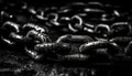 Interlocked rusty chains show strength in teamwork generated by AI