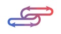 Interlocking Arrow Loop Process Icon, vector design Generative AI Royalty Free Stock Photo