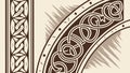 Interlocking Celtic Knot Border with Ornate Detailing, vector design Generative AI Royalty Free Stock Photo