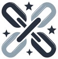 Interlocking Chain Links and Stars Illustration Royalty Free Stock Photo