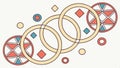 Interlocking circles with geometric patterns, abstract design element vector design Generative AI Royalty Free Stock Photo