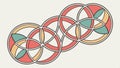 Interlocking circles pattern, abstract design and geometric art vector design Generative AI Royalty Free Stock Photo