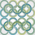 Interlocking circular patterns create an intricate geometric design. The circles are Royalty Free Stock Photo