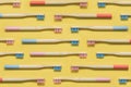 Interlocking Colorful bamboo toothbrushes