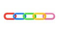 Interlocking Colorful Chain Links, Connection Unity Teamwork, vector design Generative AI Royalty Free Stock Photo