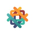 Interlocking Colorful Shapes, Overlapping Rounded Forms, Abstract Design Element Royalty Free Stock Photo