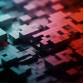 Interlocking cubes create a three-dimensional abstract pattern. Predominantly in Royalty Free Stock Photo