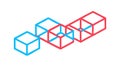 Interlocking 3D Cubes for Connectivity Building, vector design Generative AI Royalty Free Stock Photo