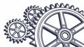 Interlocking Gear Mechanism Icon Design, vector design Generative AI Royalty Free Stock Photo