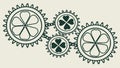 Interlocking Gear Mechanism, Representing Synergy and Smooth Operation, vector design Generative AI Royalty Free Stock Photo