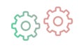 Interlocking Gear Wheels Icon - Teamwork Process Mechanism, vector design Generative AI Royalty Free Stock Photo