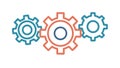 Interlocking Gear Wheels Mechanism Engineering Icon Vector, vector design Generative AI Royalty Free Stock Photo