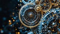 Interlocking Gears Abstract Mechanical System CloseUp Royalty Free Stock Photo