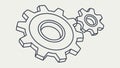 Interlocking Gears: Business Process & Efficiency, vector design Generative AI Royalty Free Stock Photo