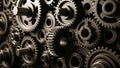Of interlocking gears featuring various sizes and types including Royalty Free Stock Photo