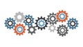 Interlocking Gears Icon for Engineering and Teamwork, vector design Generative AI Royalty Free Stock Photo