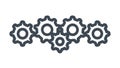 Interlocking Gears Icon for Mechanism and Teamwork, vector design Generative AI Royalty Free Stock Photo