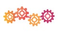 Interlocking gears icon, symbolizing mechanics and collaboration. vector design Generative AI Royalty Free Stock Photo