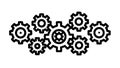 Interlocking gears icon, teamwork and mechanics, industrial process vector design Generative AI Royalty Free Stock Photo