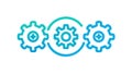 Interlocking Gears Icon Vector for Engineering and Teamwork, vector design Generative AI Royalty Free Stock Photo