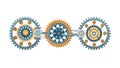 Interlocking Gears Industrial Mechanism Technology Icon, vector design Generative AI Royalty Free Stock Photo