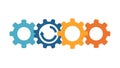 Interlocking Gears Industrial Teamwork Collaboration Icon, vector design Generative AI Royalty Free Stock Photo
