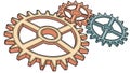 Interlocking Gears, Mechanism and Problem Solving. vector design Generative AI Royalty Free Stock Photo